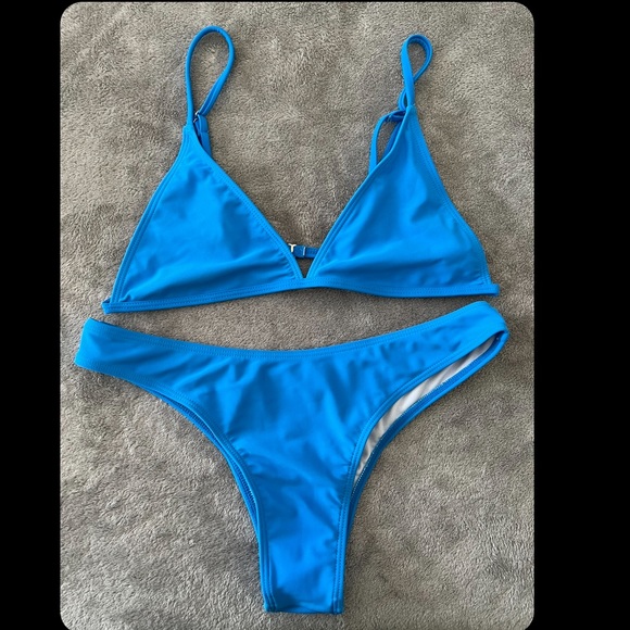 SHEIN Other - SHEIN Bright Blue Swim Top and Bottom